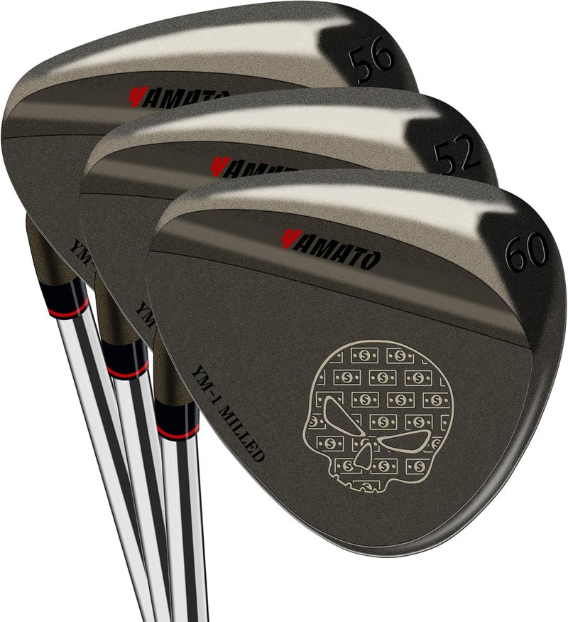 YAMATO Left Handed Golf Wedge Set 52 56 60 & Individual Wedges – Forged, CNC Milled Sand, Lob, Gap, Pitching Wedge for Lefties - Image 1